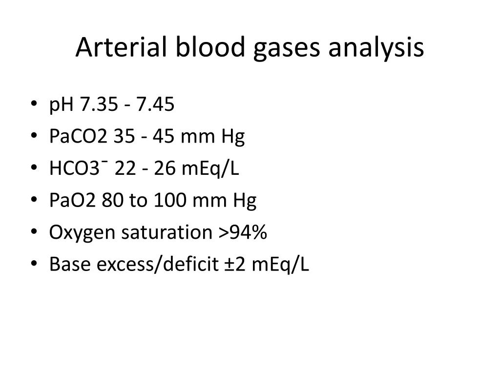 arterial blood gases analysis