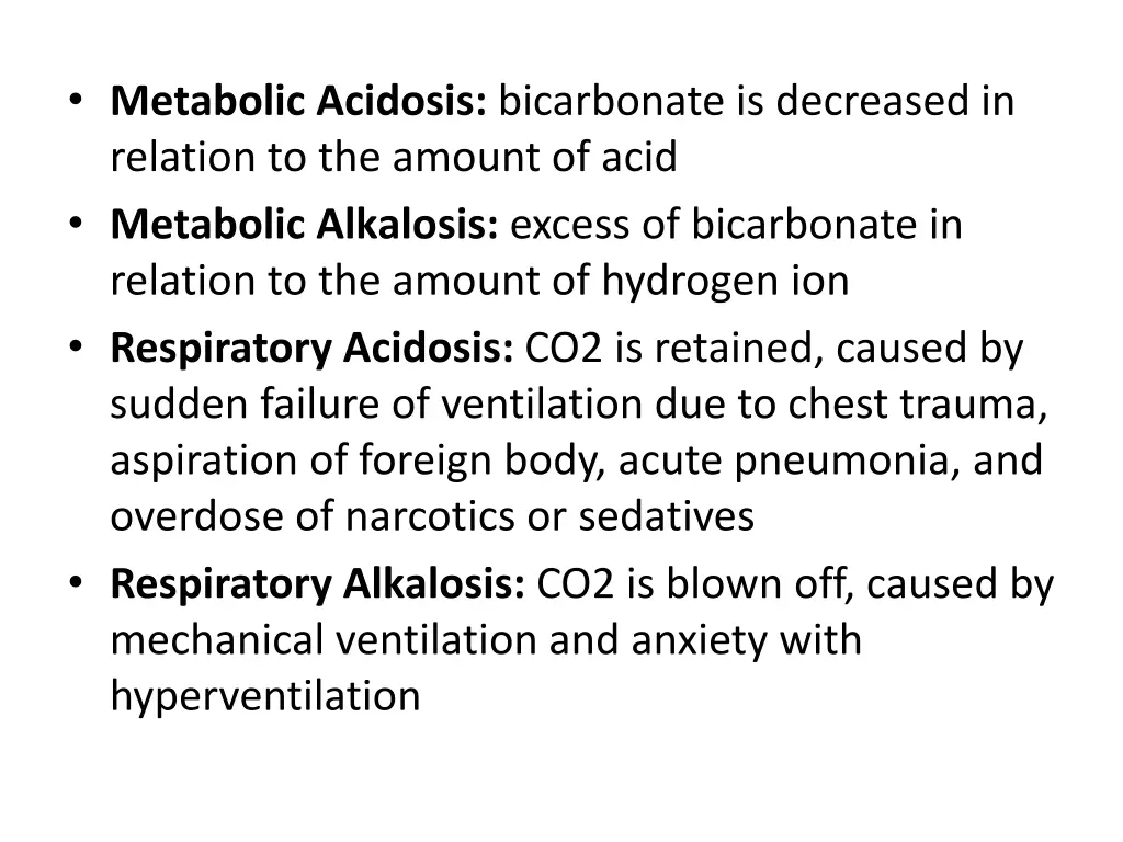 metabolic acidosis bicarbonate is decreased