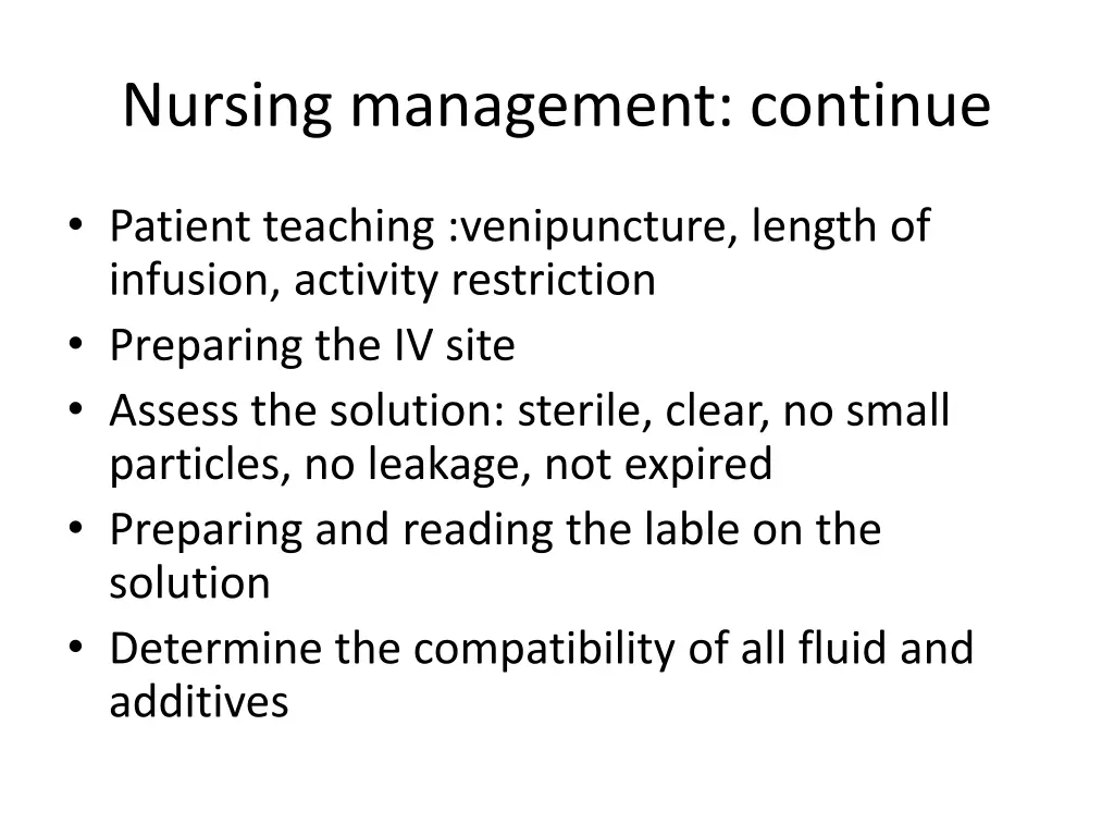 nursing management continue