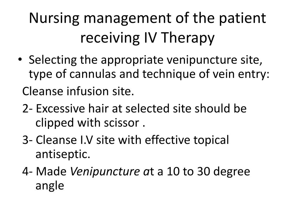 nursing management of the patient receiving