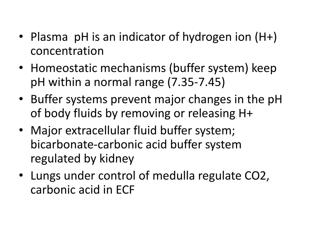 plasma ph is an indicator of hydrogen