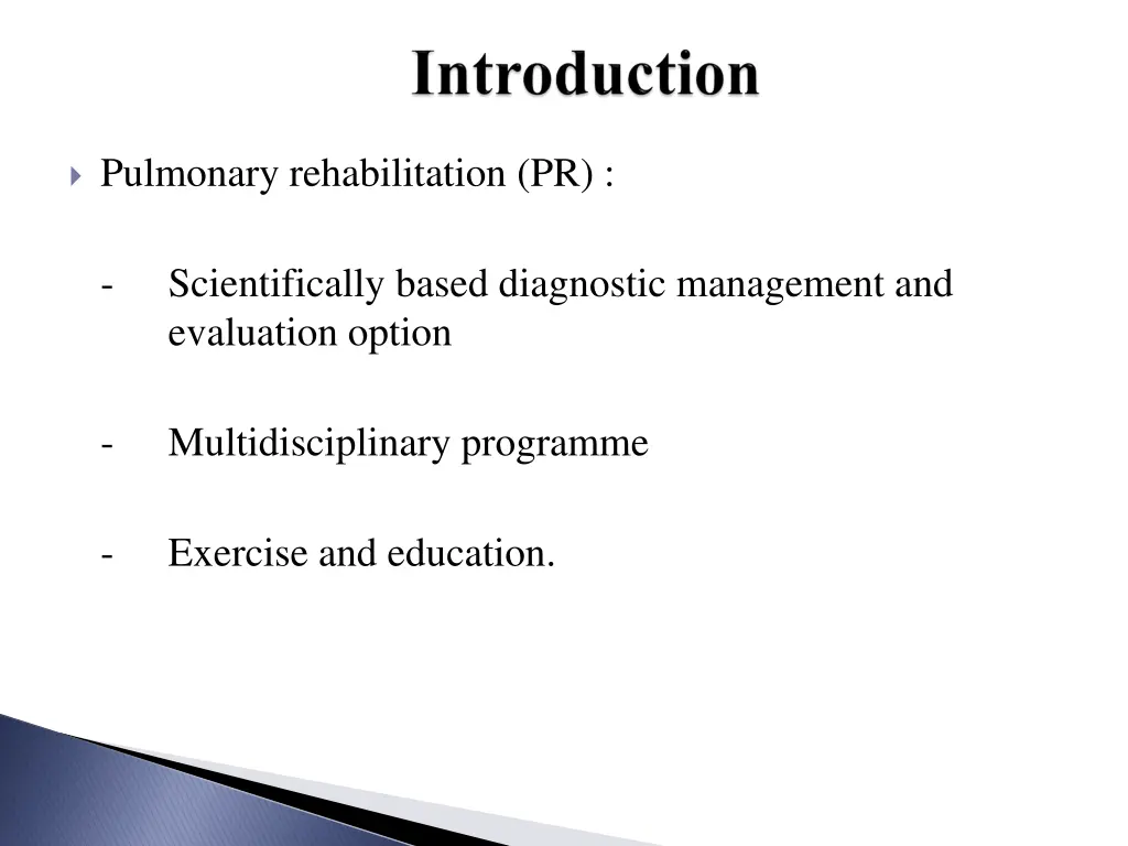 pulmonary rehabilitation pr scientifically based