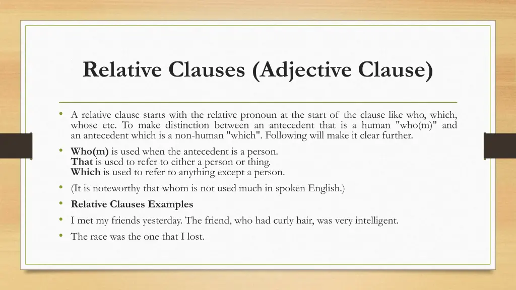 relative clauses adjective clause