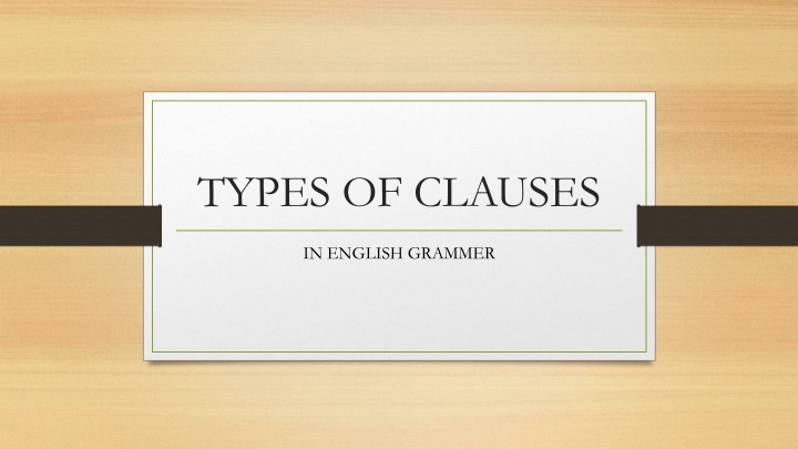 types of clauses