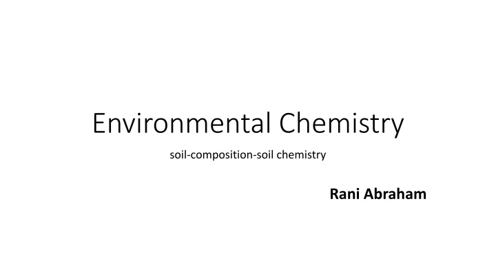 environmental chemistry