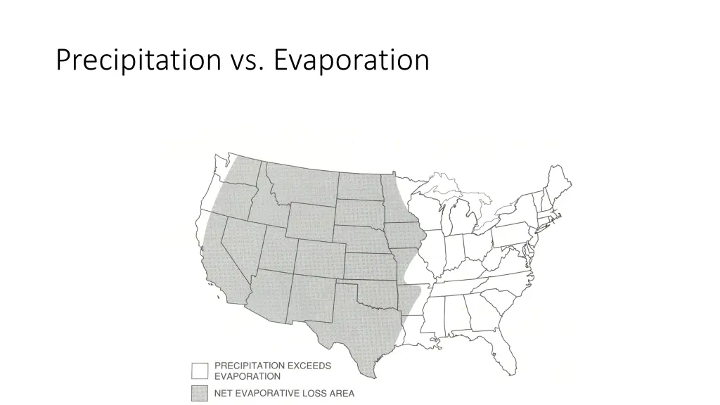 precipitation vs evaporation