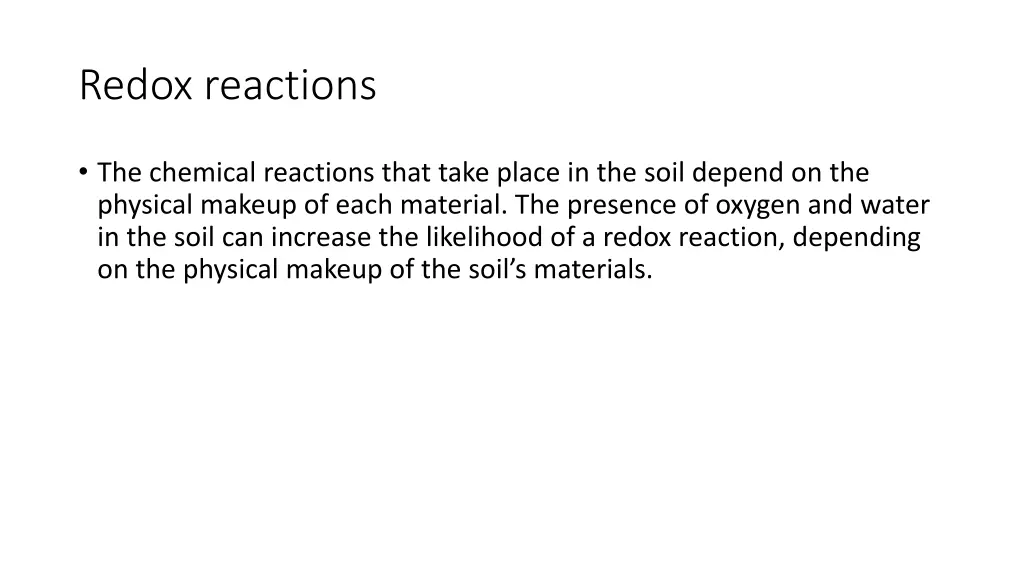 redox reactions