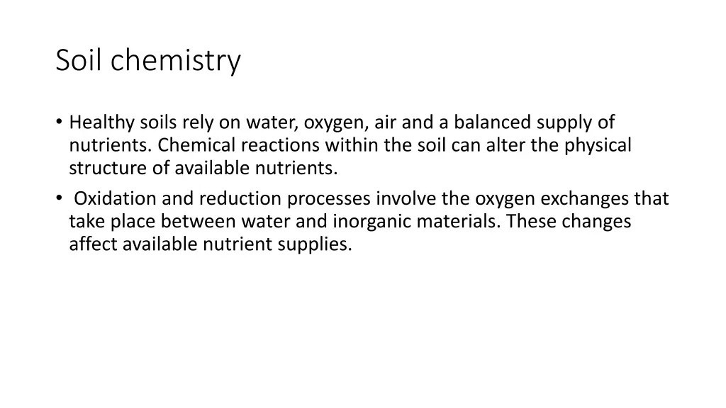 soil chemistry