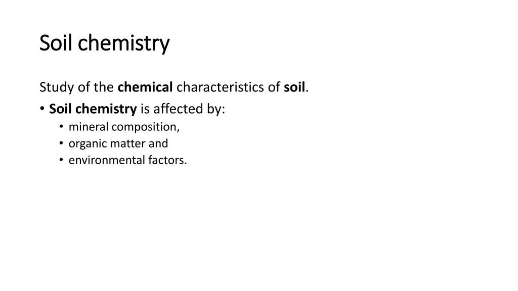 soil chemistry soil chemistry