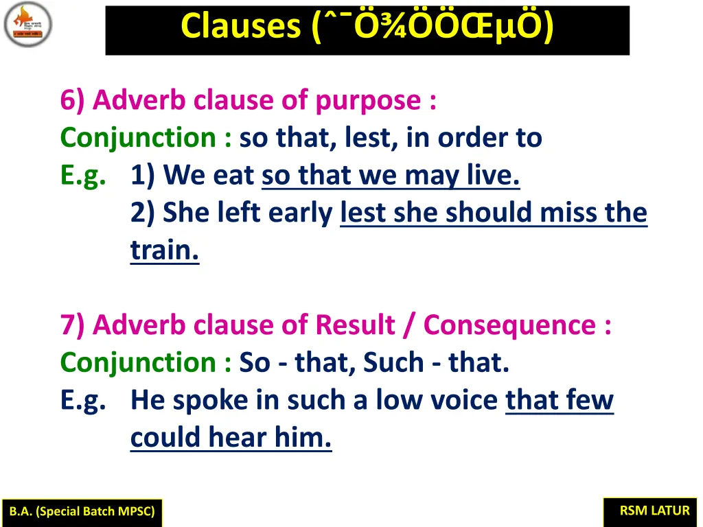 clauses 9