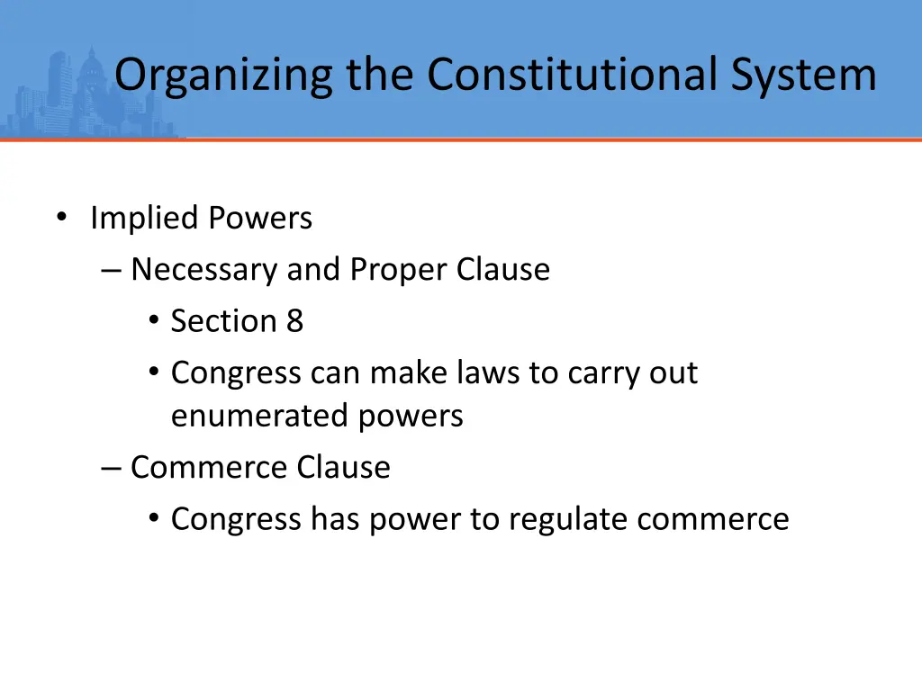 organizing the constitutional system 4