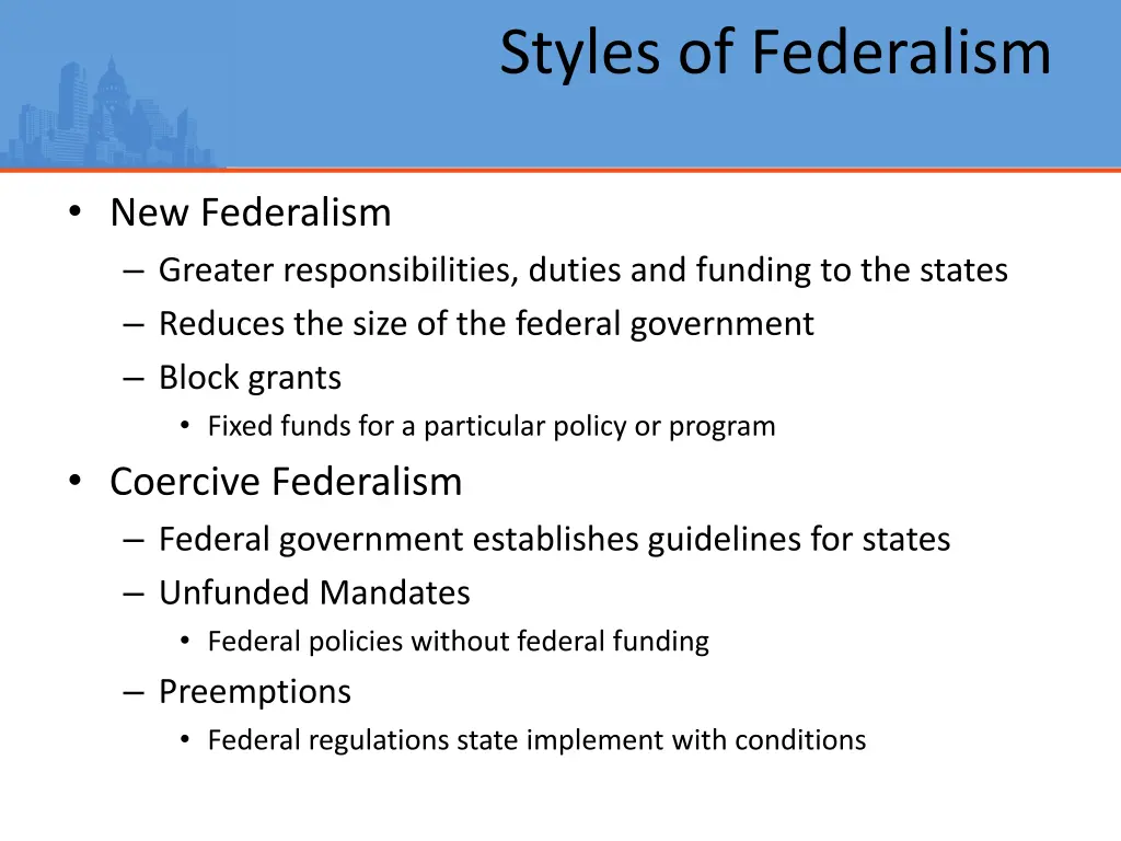 styles of federalism 1