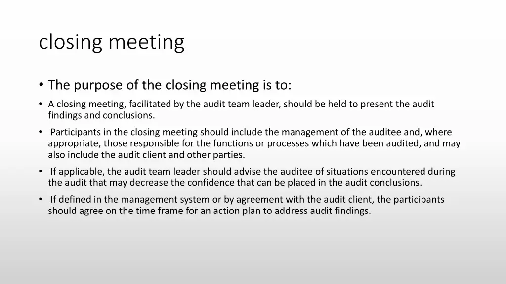 closing meeting