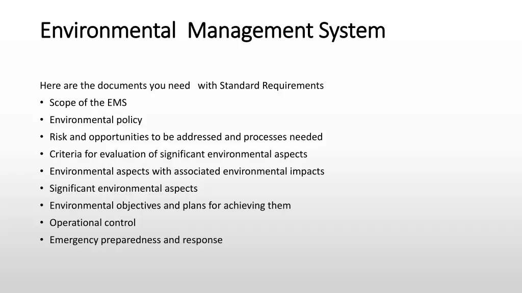 environmental management system environmental