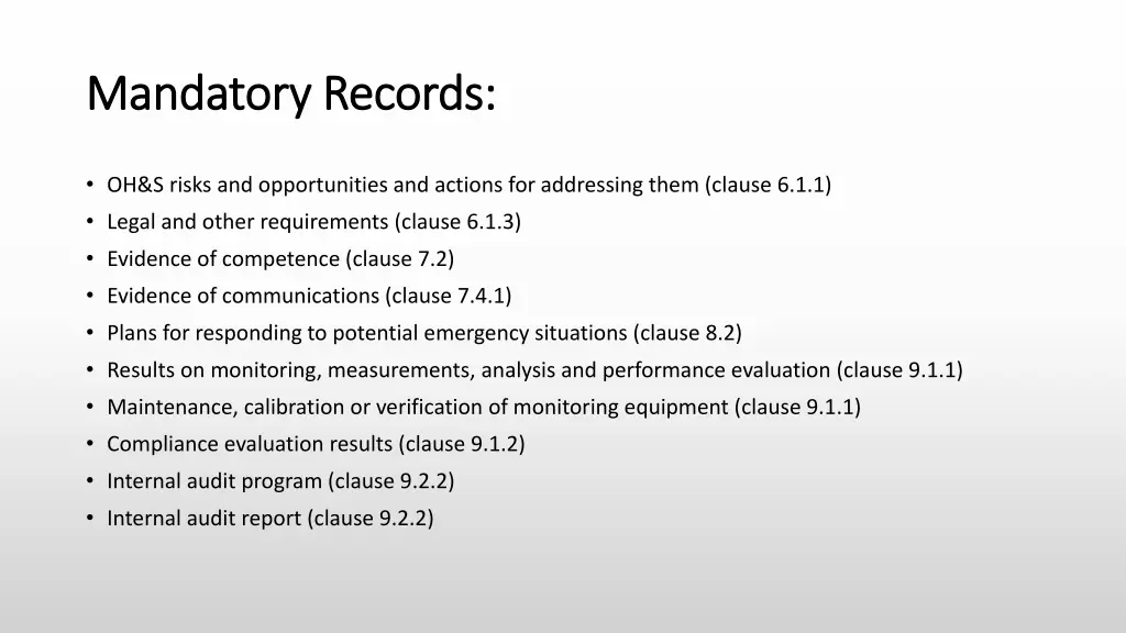 mandatory records mandatory records 1