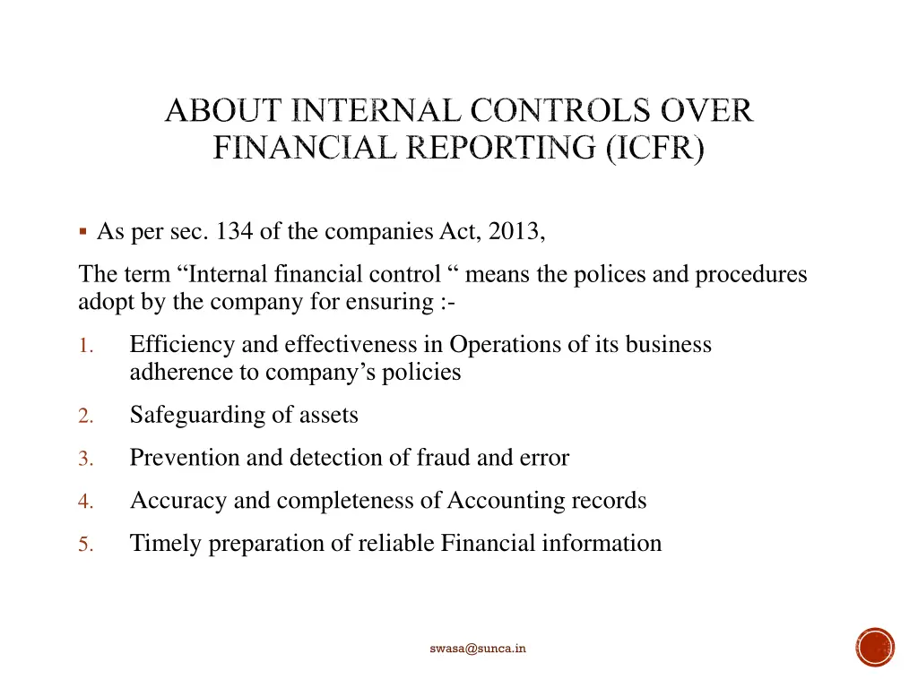 about internal controls over financial reporting