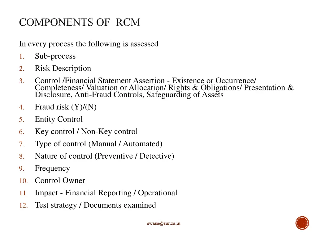 components of rcm