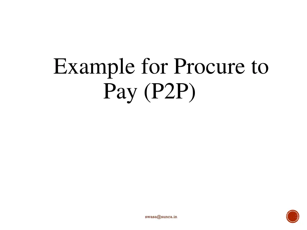 example for procure to pay p2p