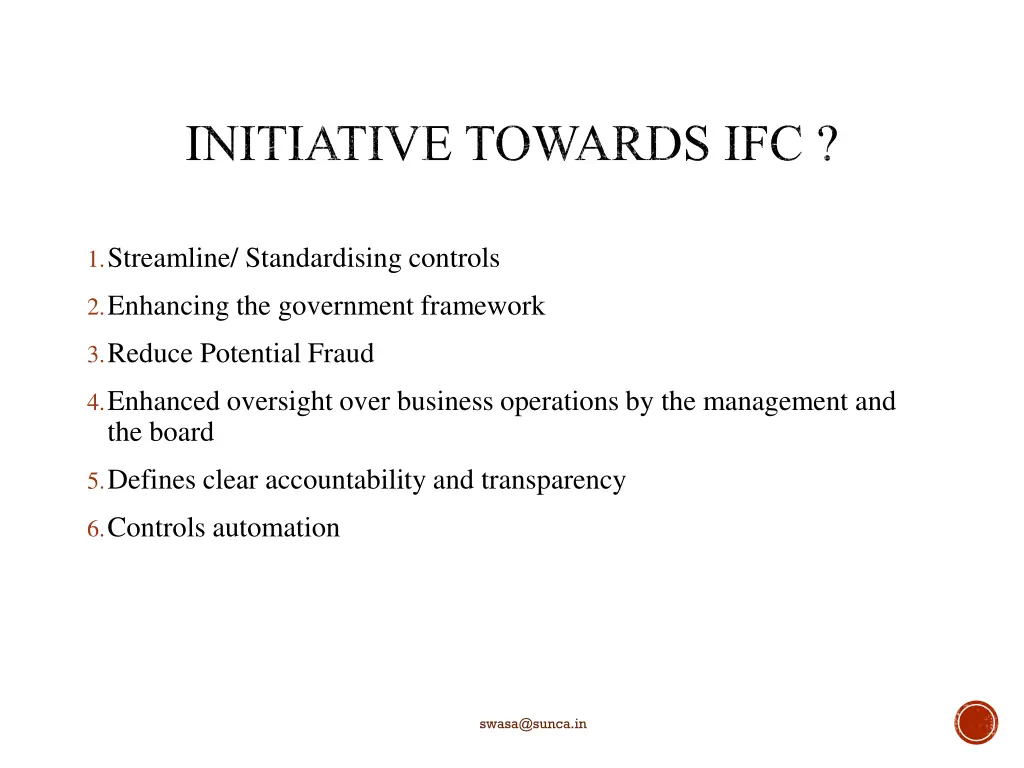 initiative towards ifc