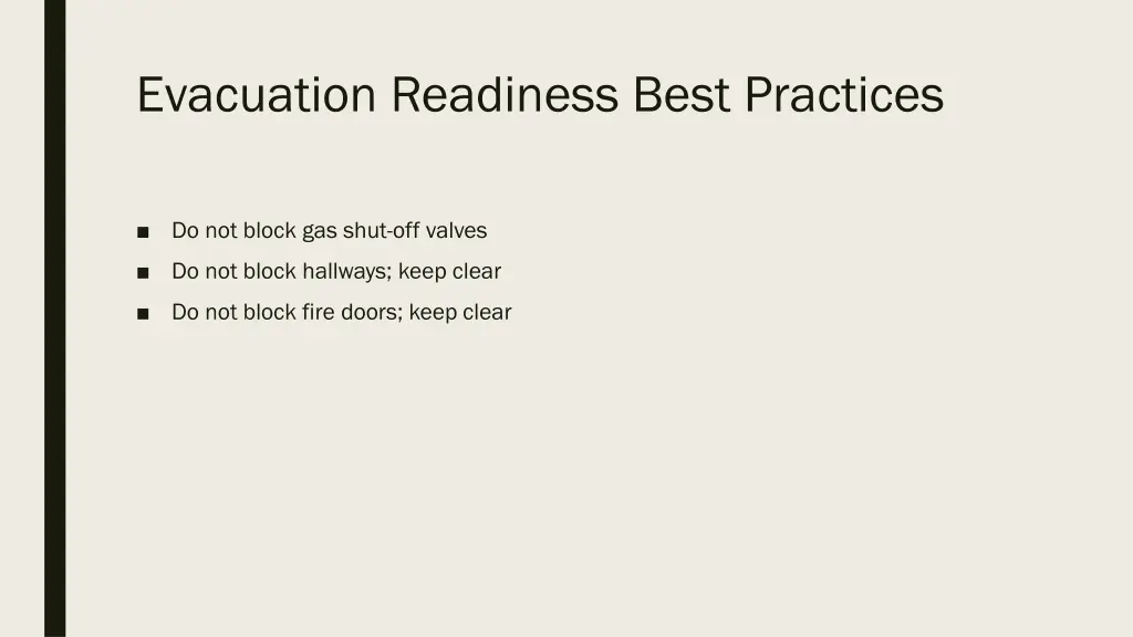 evacuation readiness best practices