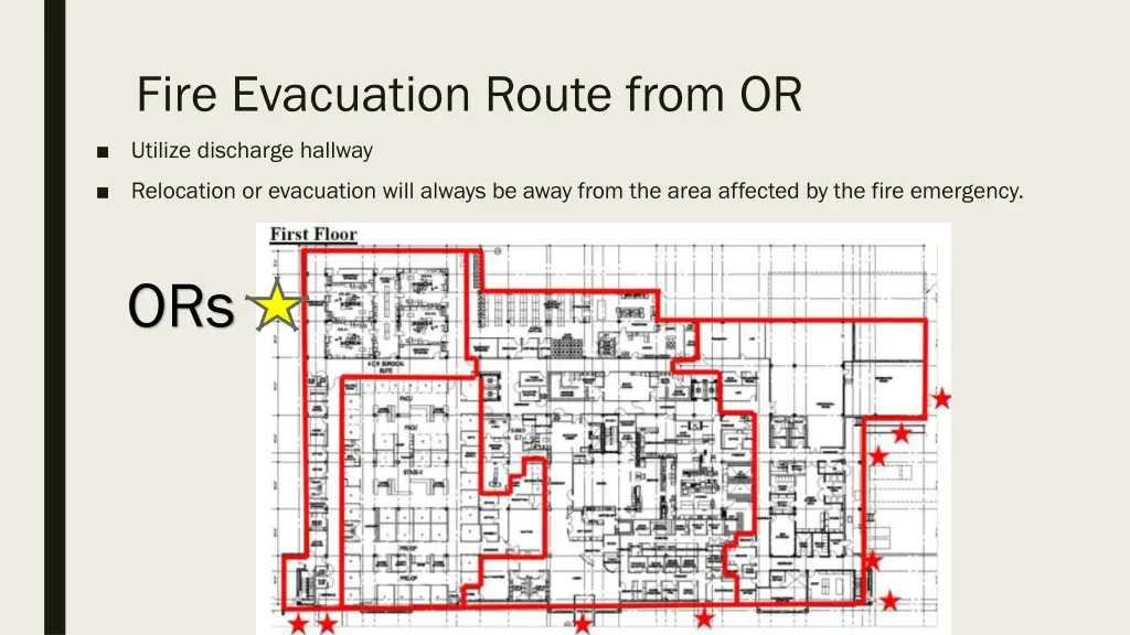 fire evacuation route from or