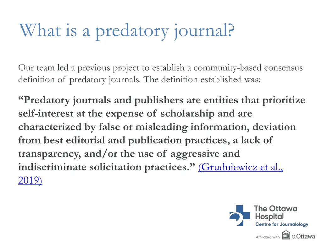 what is a predatory journal