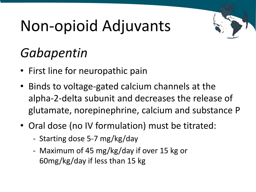 non opioid adjuvants