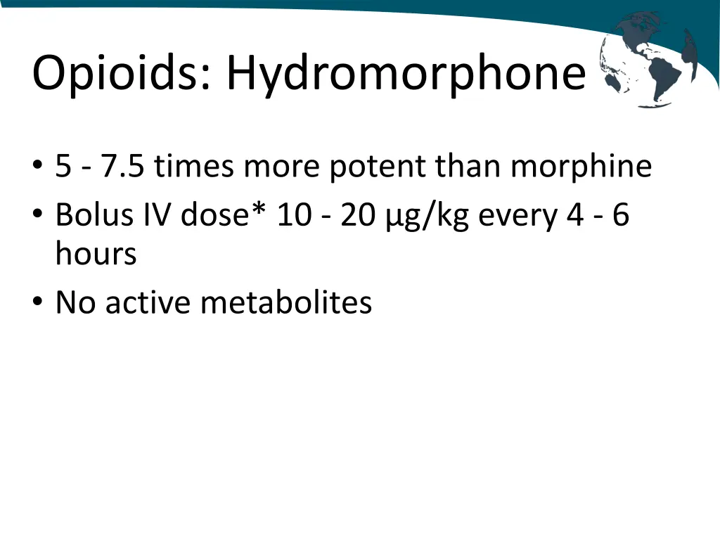 opioids hydromorphone