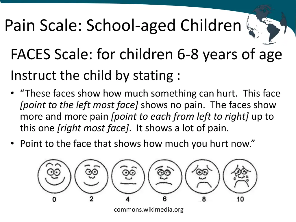 pain scale school aged children