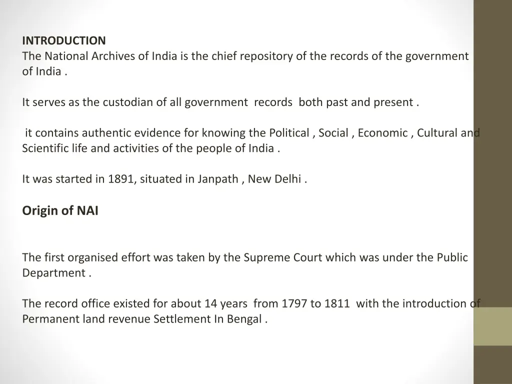 introduction the national archives of india