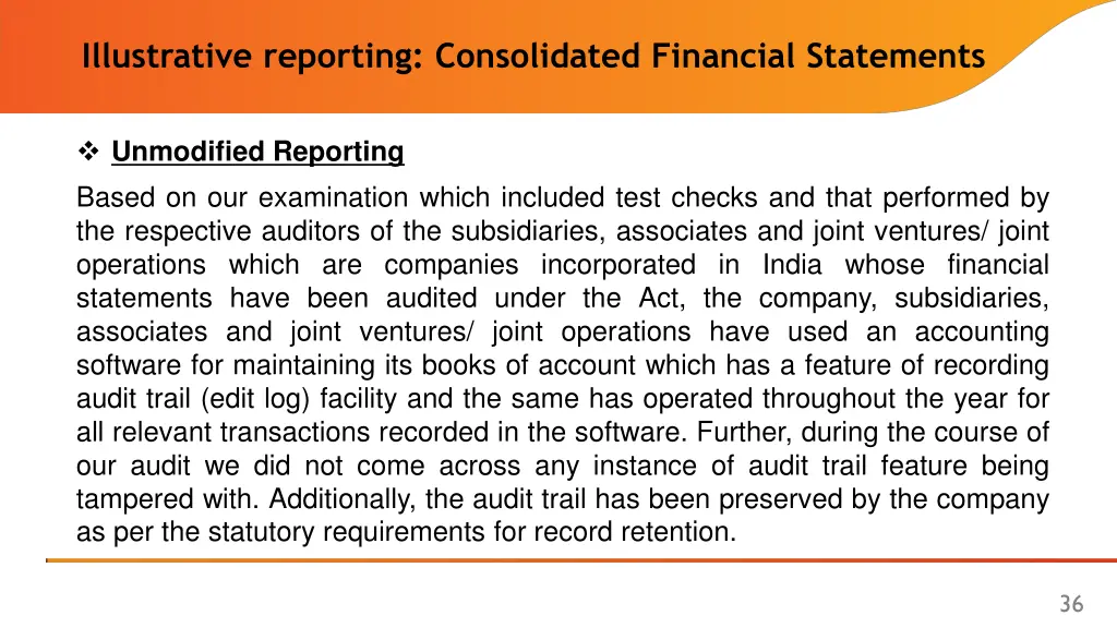 illustrative reporting consolidated financial