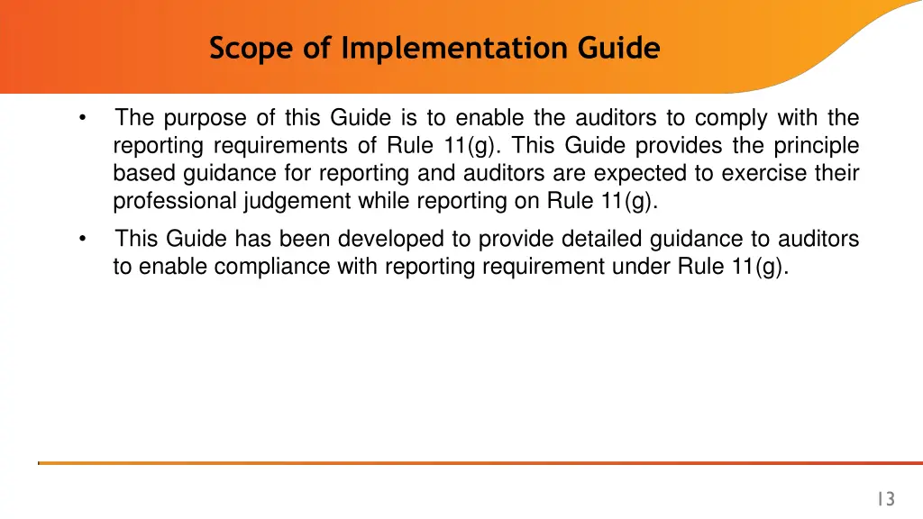 scope of implementation guide