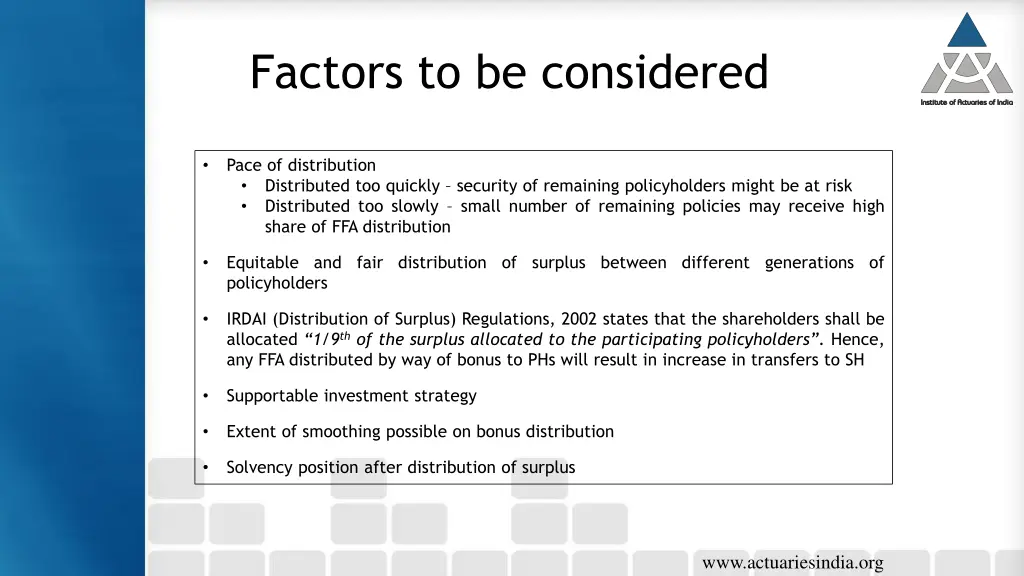 factors to be considered