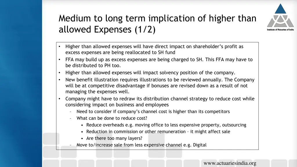 medium to long term implication of higher than