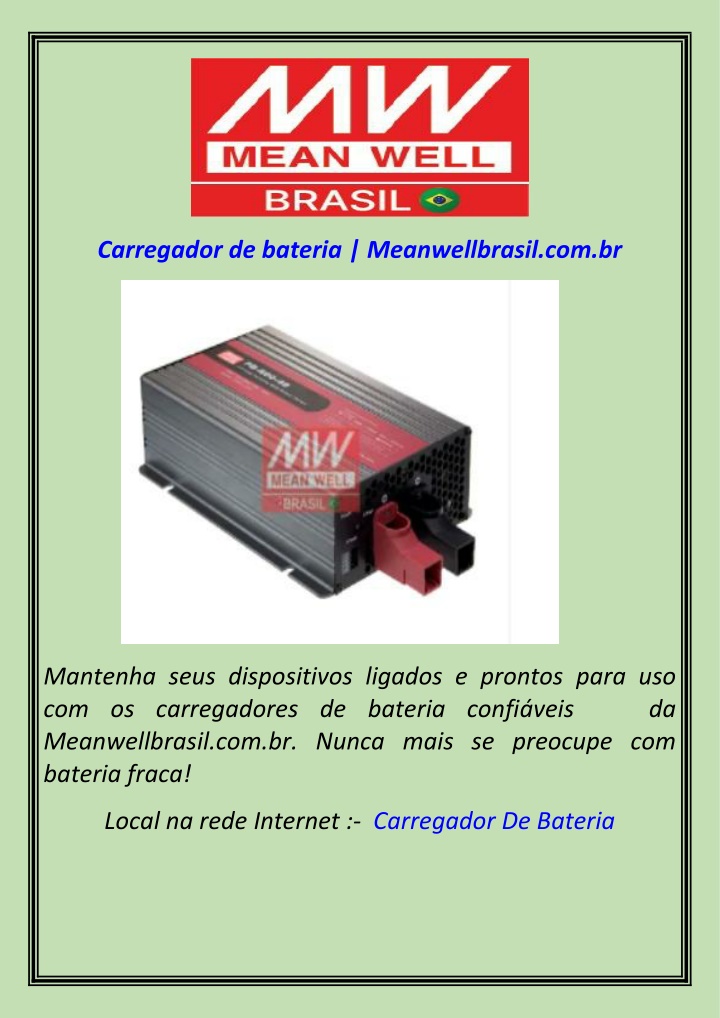 carregador de bateria meanwellbrasil com br