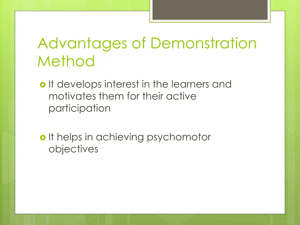 advantages of demonstration method 1