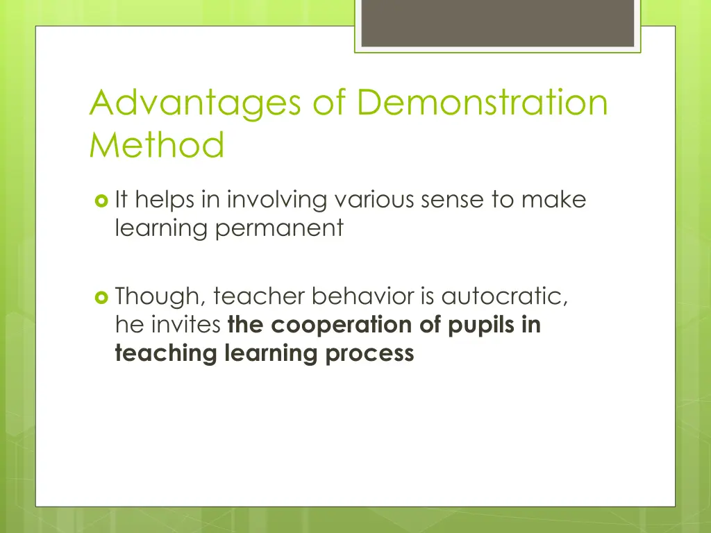 advantages of demonstration method