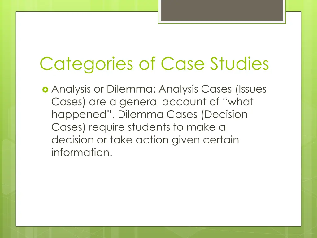 categories of case studies 1