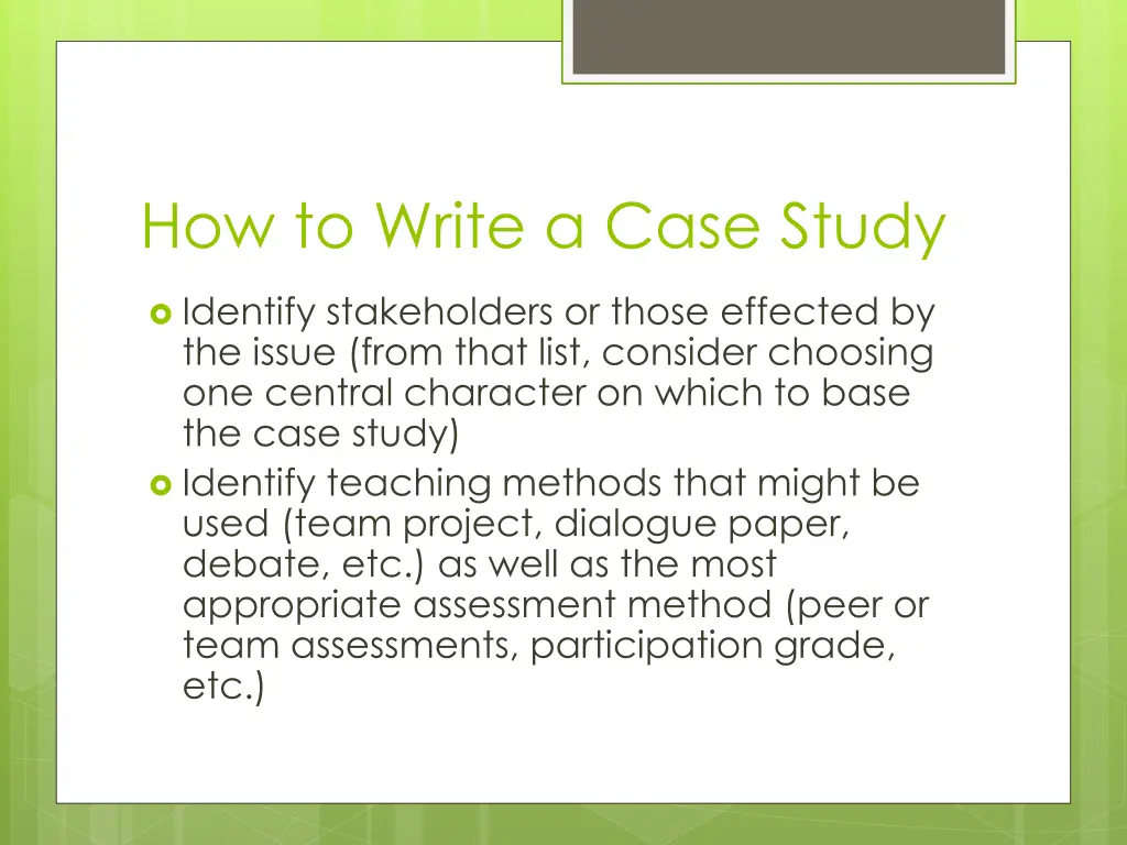 how to write a case study 1