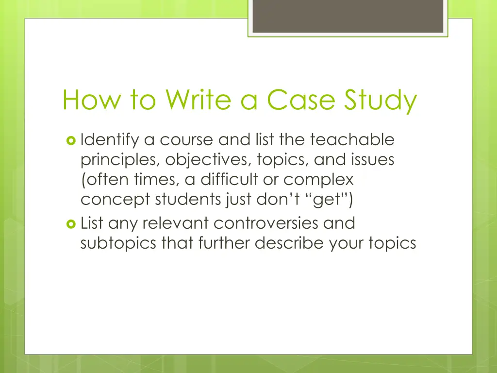 how to write a case study