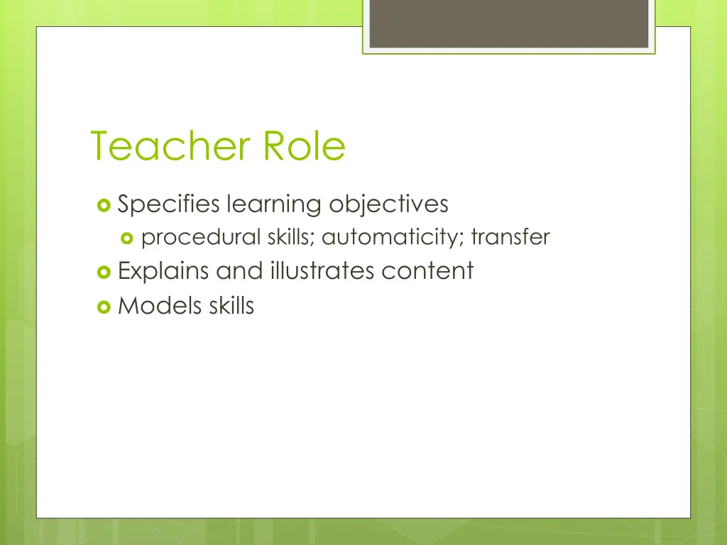 teacher role