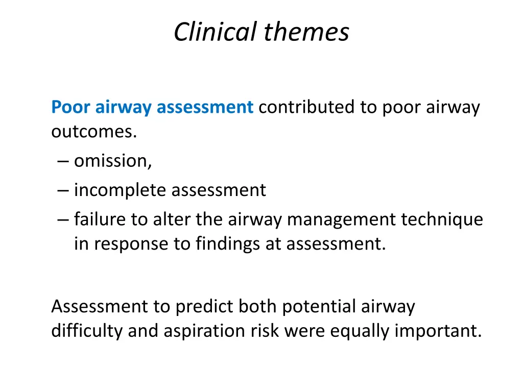 clinical themes