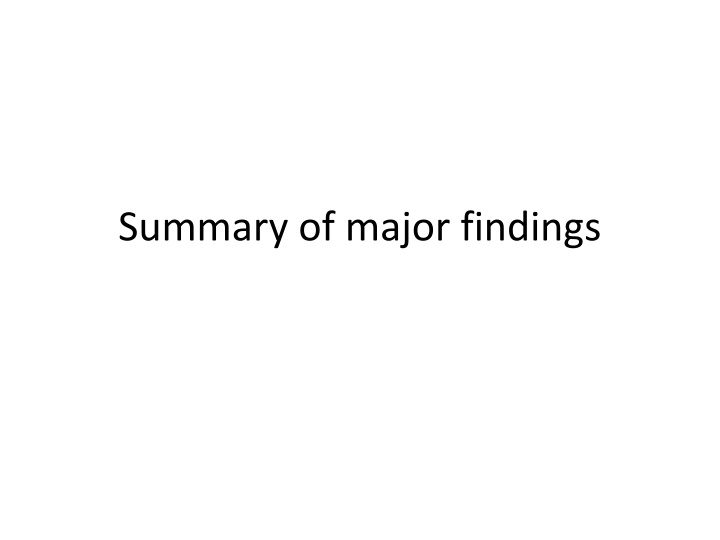 summary of major findings