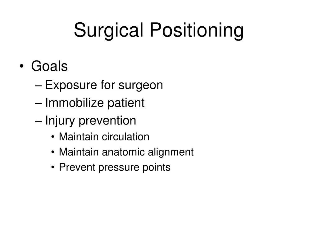 surgical positioning