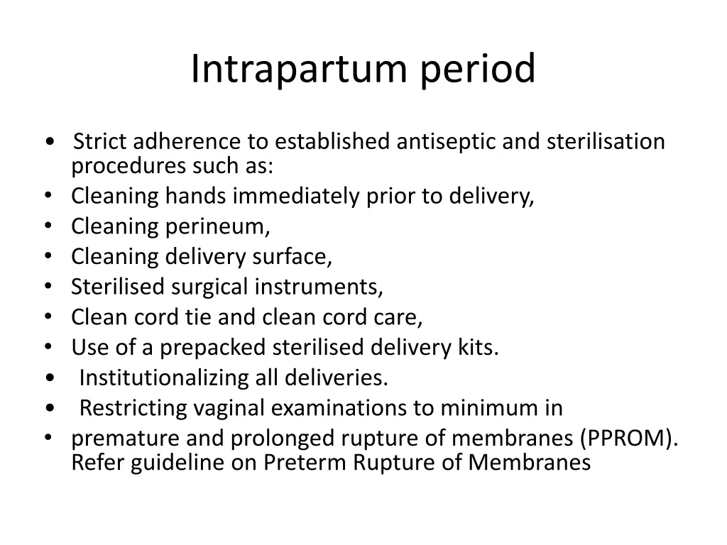 intrapartum period