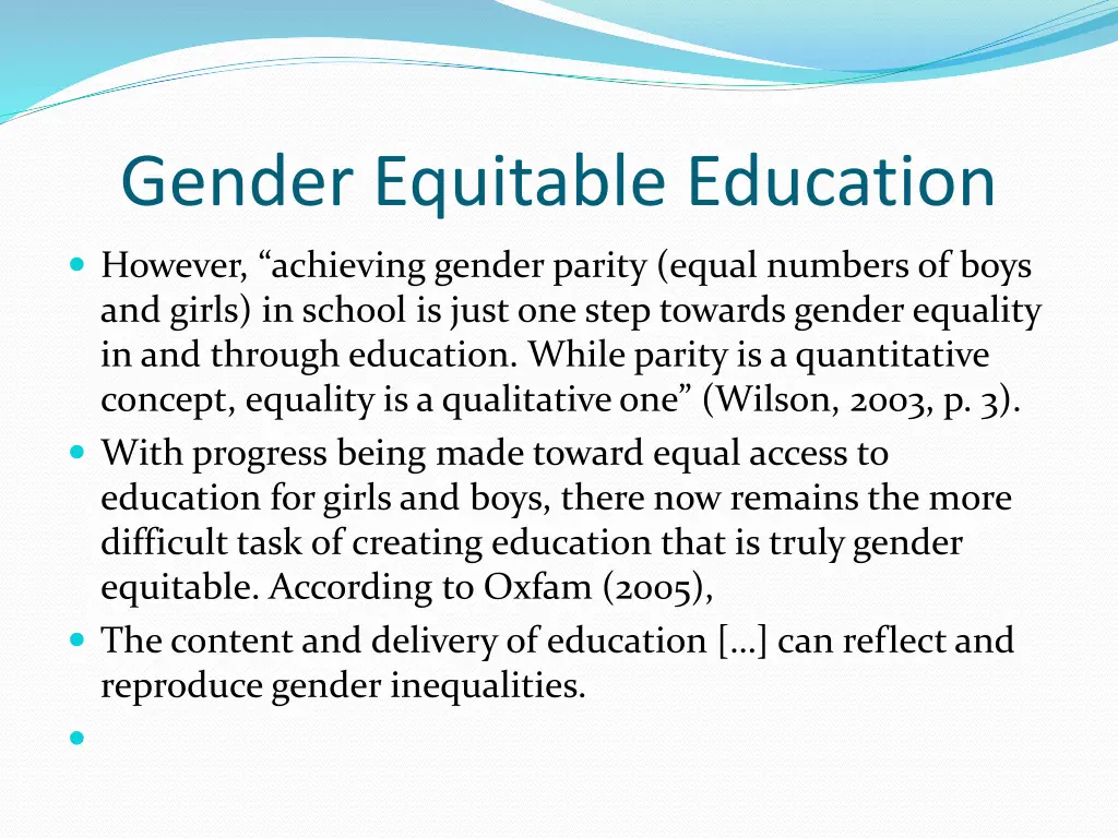 gender equitable education