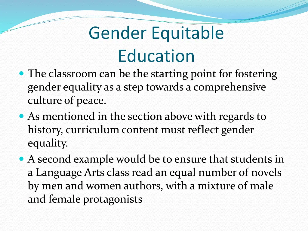 gender equitable education the classroom