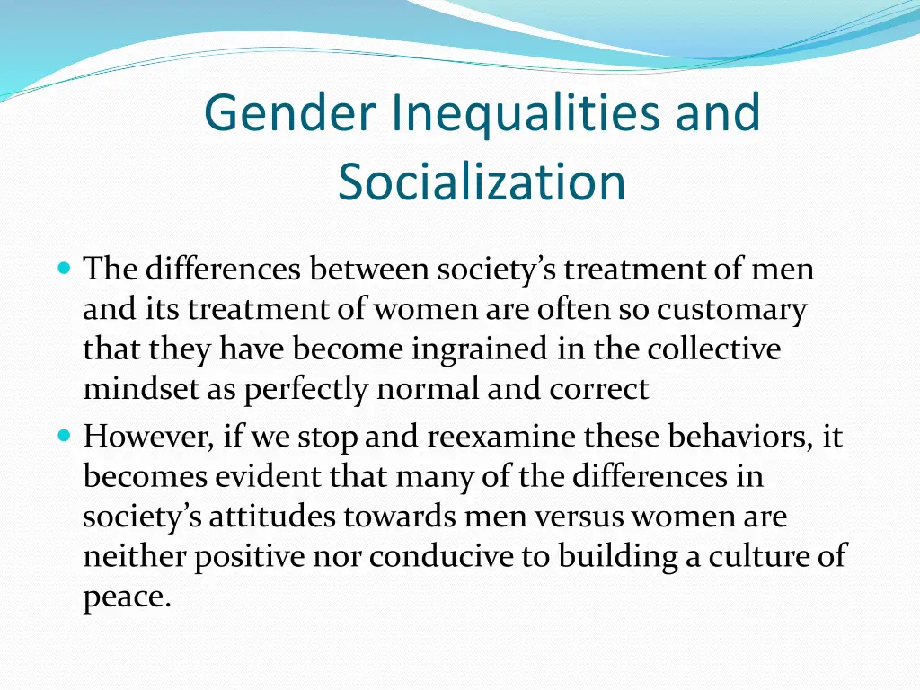 gender inequalities and socialization 1