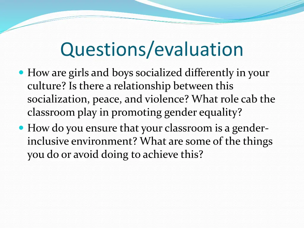 questions evaluation 1