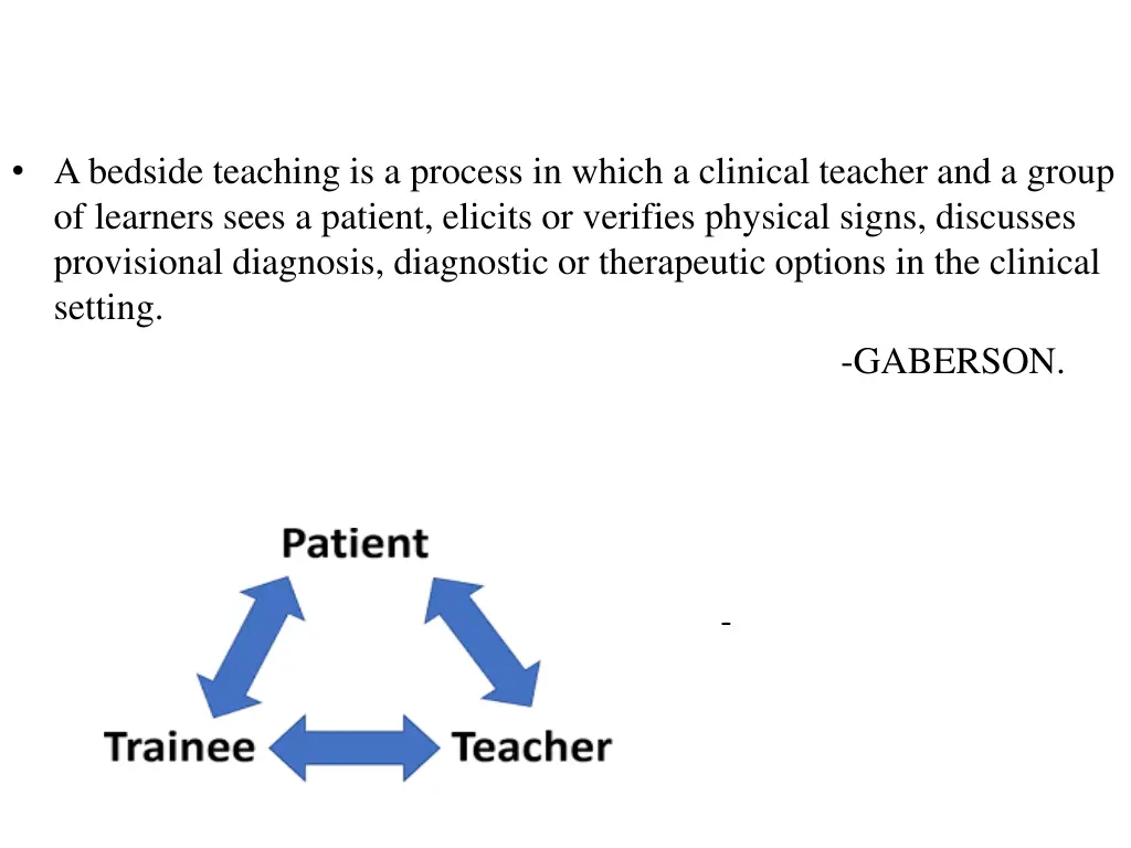 a bedside teaching is a process in which